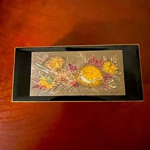 Japanese Vintage Fuji Black Lacquer Music Jewelry Box with Mirror inside.